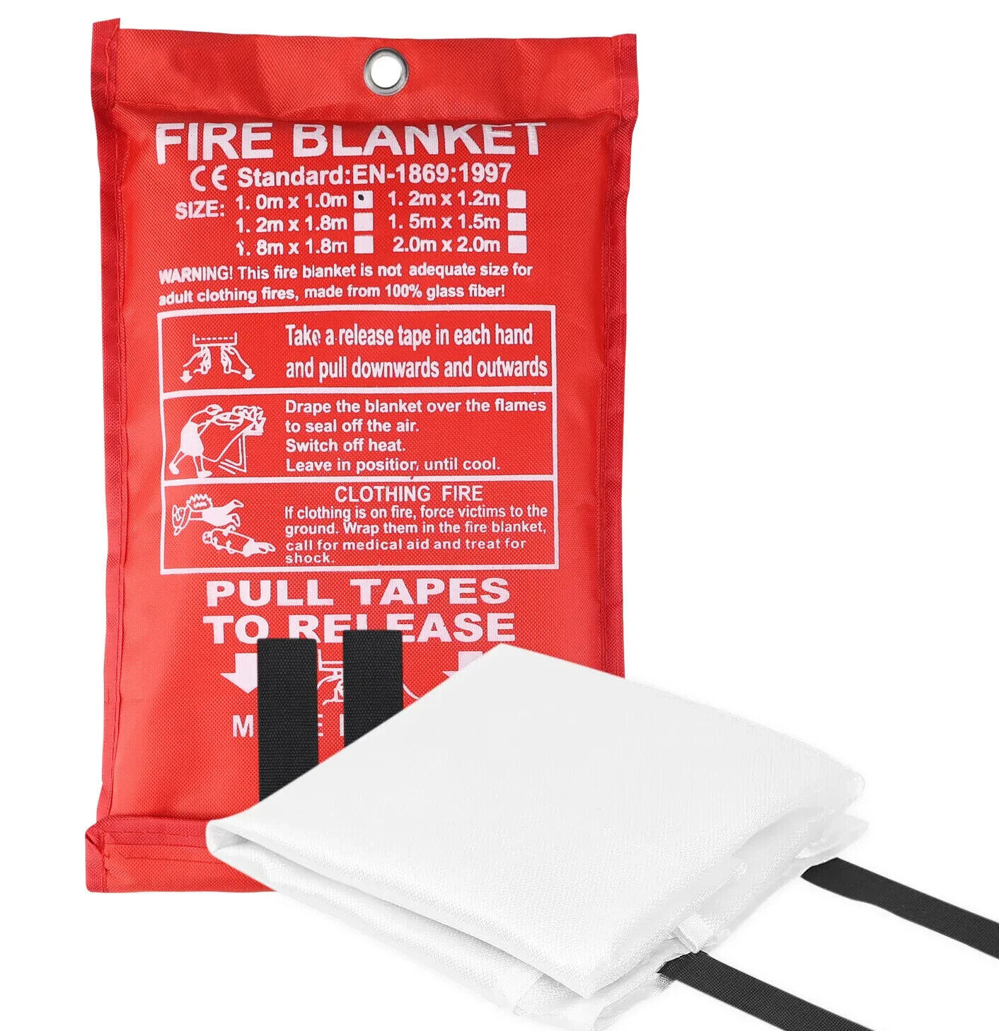 FIRE BLANKET  39''x39'' Large Retardant Fiberglass Blanket Prepared Emergency
