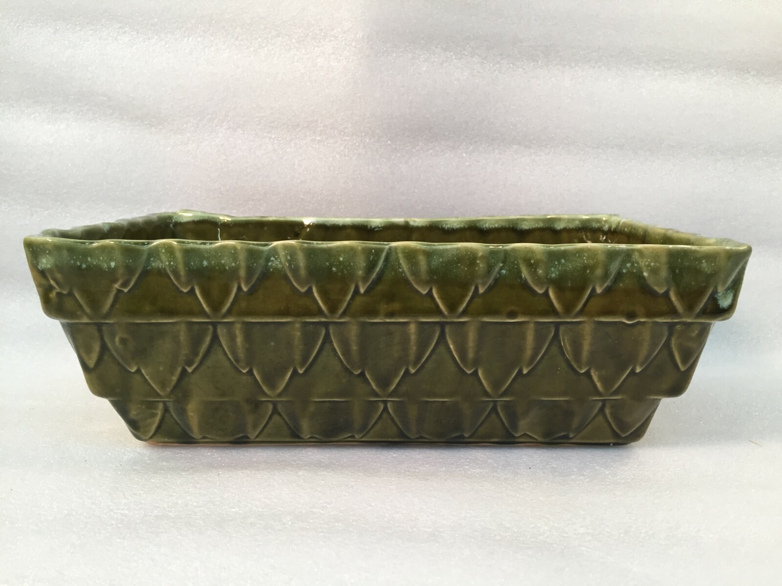 Vintage COOKSON POTTERY USA Green Planter 102