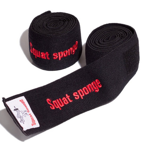 Squat Sponge Power lifting Knee Wraps 1 Pair  72" x 3" Black MMA  new