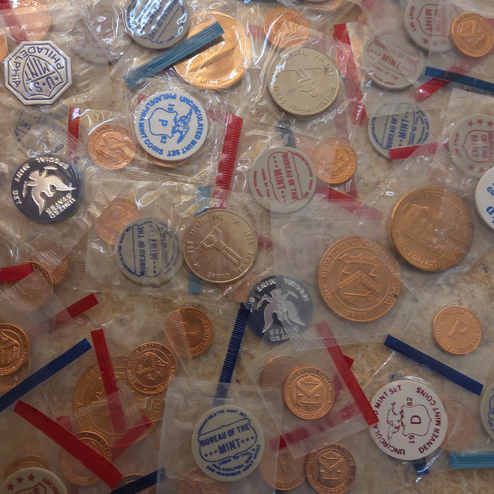 Lot Of Over 75 Mint Tokens - Uncirculated Original Mint Cello Nice Mix! (Lot#1)