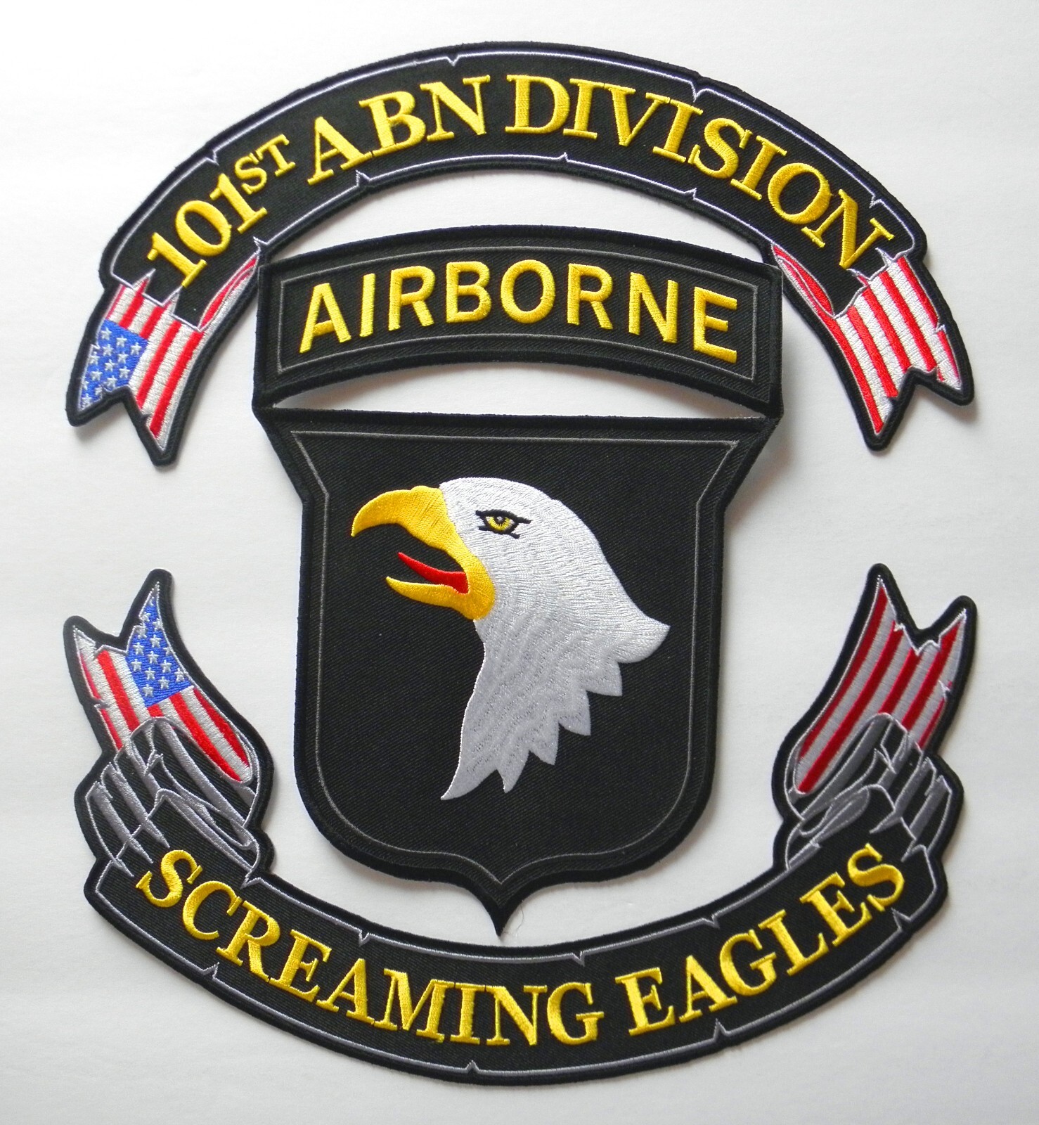 ARMY SCREAMING EAGLES 101st AIRBORNE DIVISION EMBROIDERED  PATCH 10 INCH ROCKERS