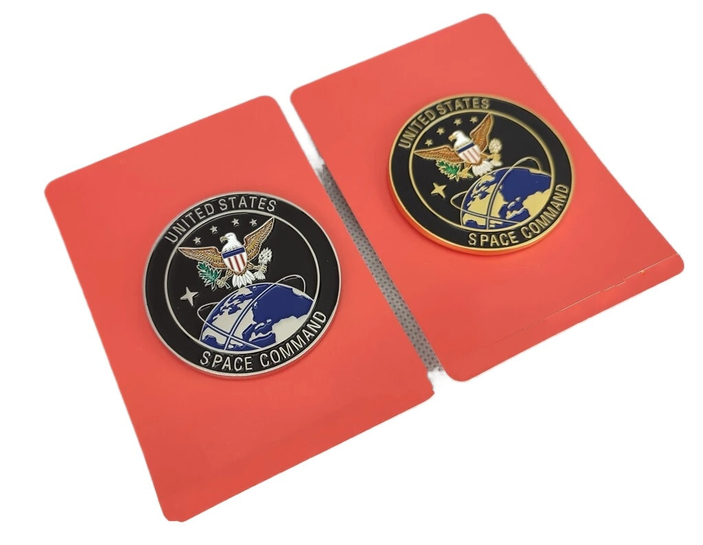 US SPACE COMMAND IDENTIFICATION METAL BADGE ASU POCKET INSIGNIA PIN 2PCS SET