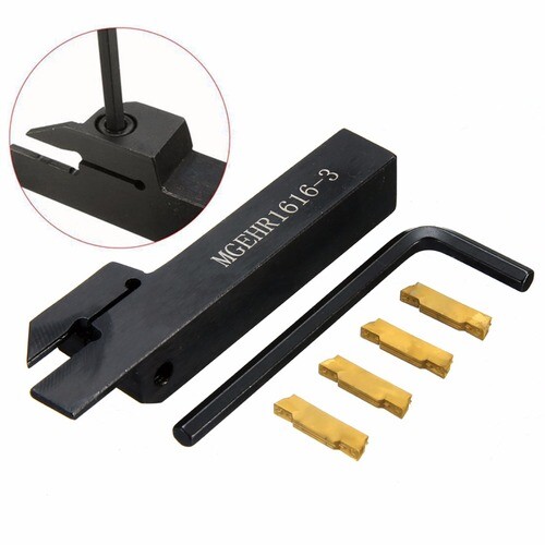 MGEHR1616-3 Lathe Cut-Off Grooving Parting Tool Holder + 4x MGMN300 Inserts