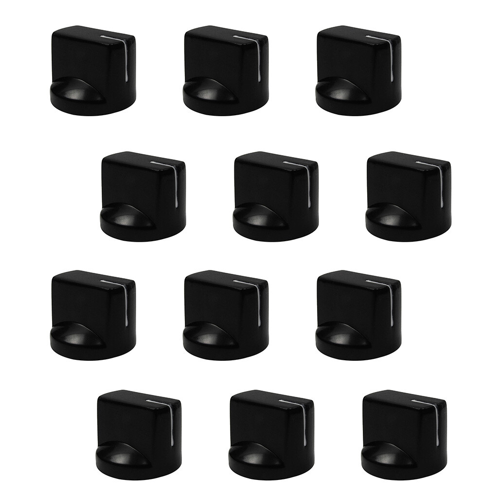 12PCS Black Plastic Guitar Amplifier Amp Knobs Effect Pedal Pointer Knobs Parts