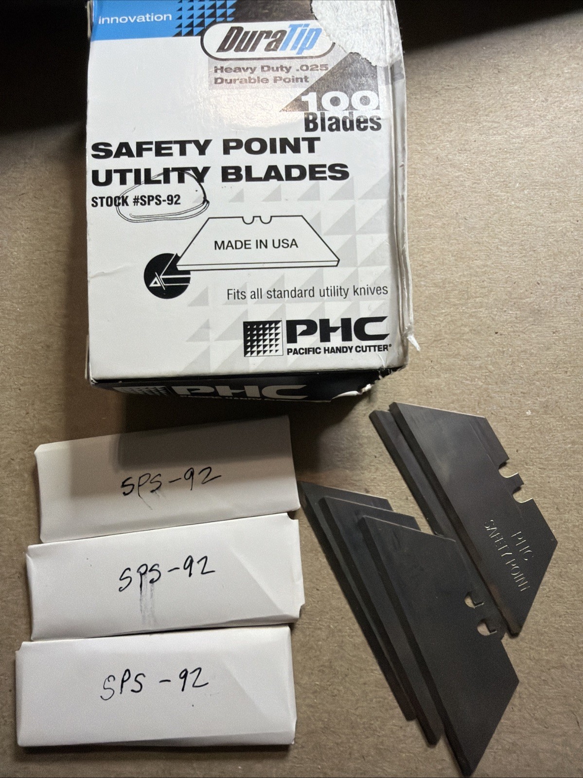 5 blades per pack Pacific Handy SPS-92 Safety Utility Blades