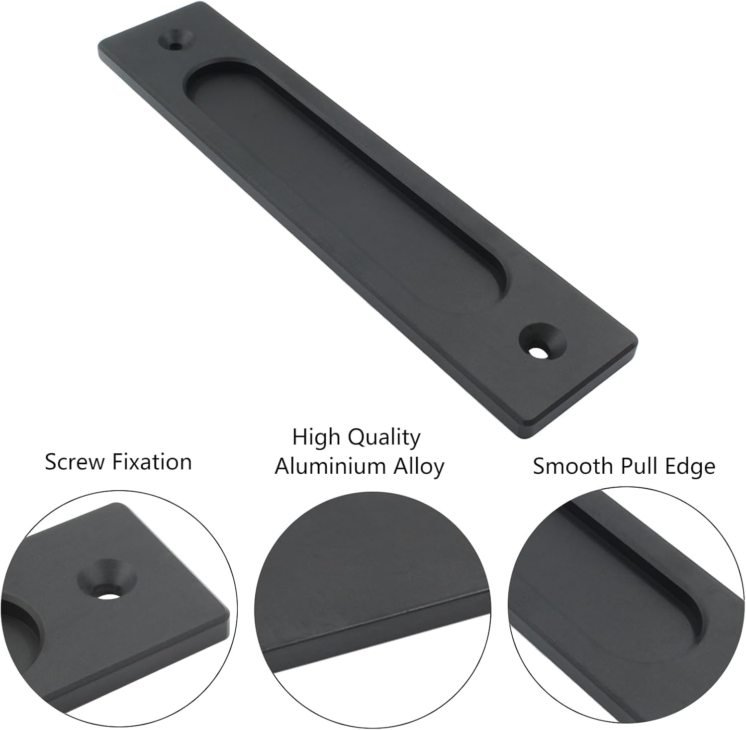7 Inch Flush Pull Rectangular Finger Pulls Recessed Barn Door Handle Sliding
