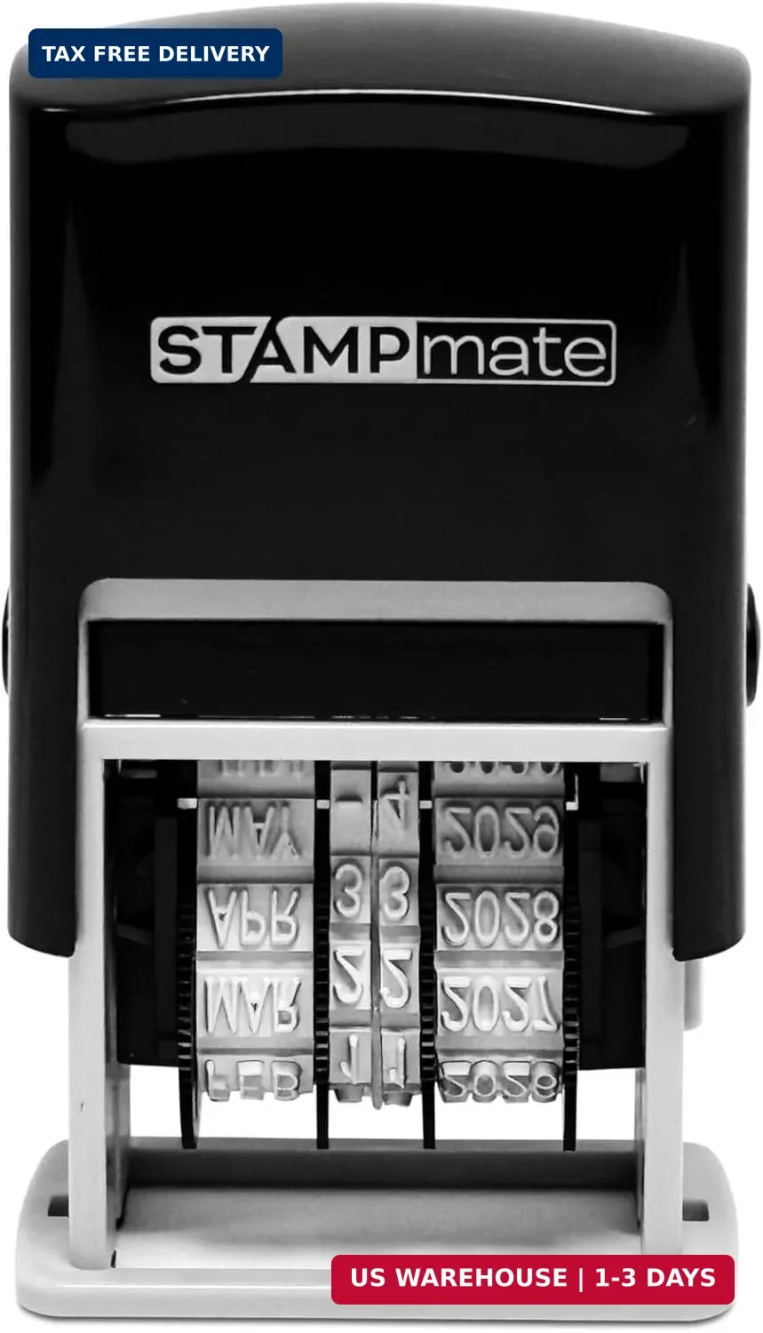 Self-Inking Date Stamp - Adjustable Month, Day, Year - for Office Organization,