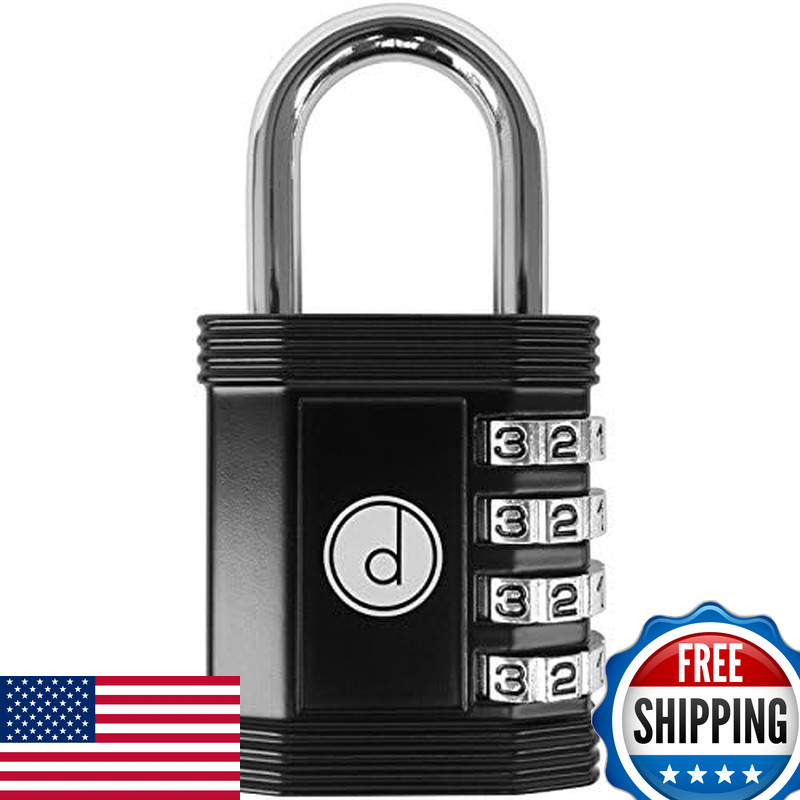 Desired Tools Padlock 4 Digit Combination Lock - For Gym School Locker Outdoor