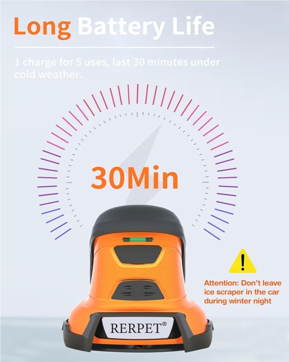 Electric Ice Scraper Cordless Car Windshield Snow Remover Rechargeable