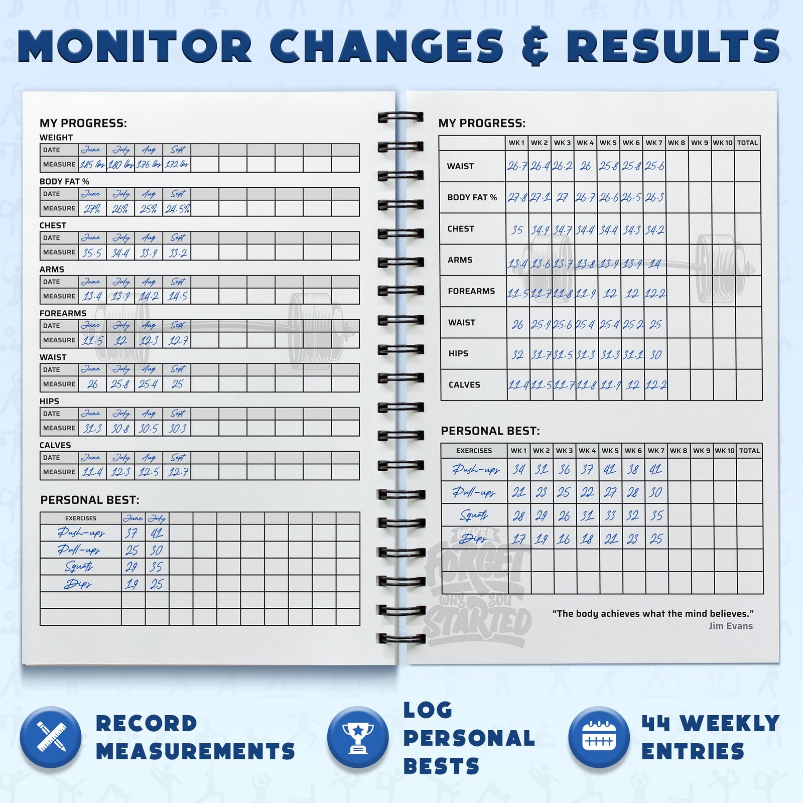 Workout Planner for Daily Fitness pack of 1, Charcoal Grey-Soft Cover