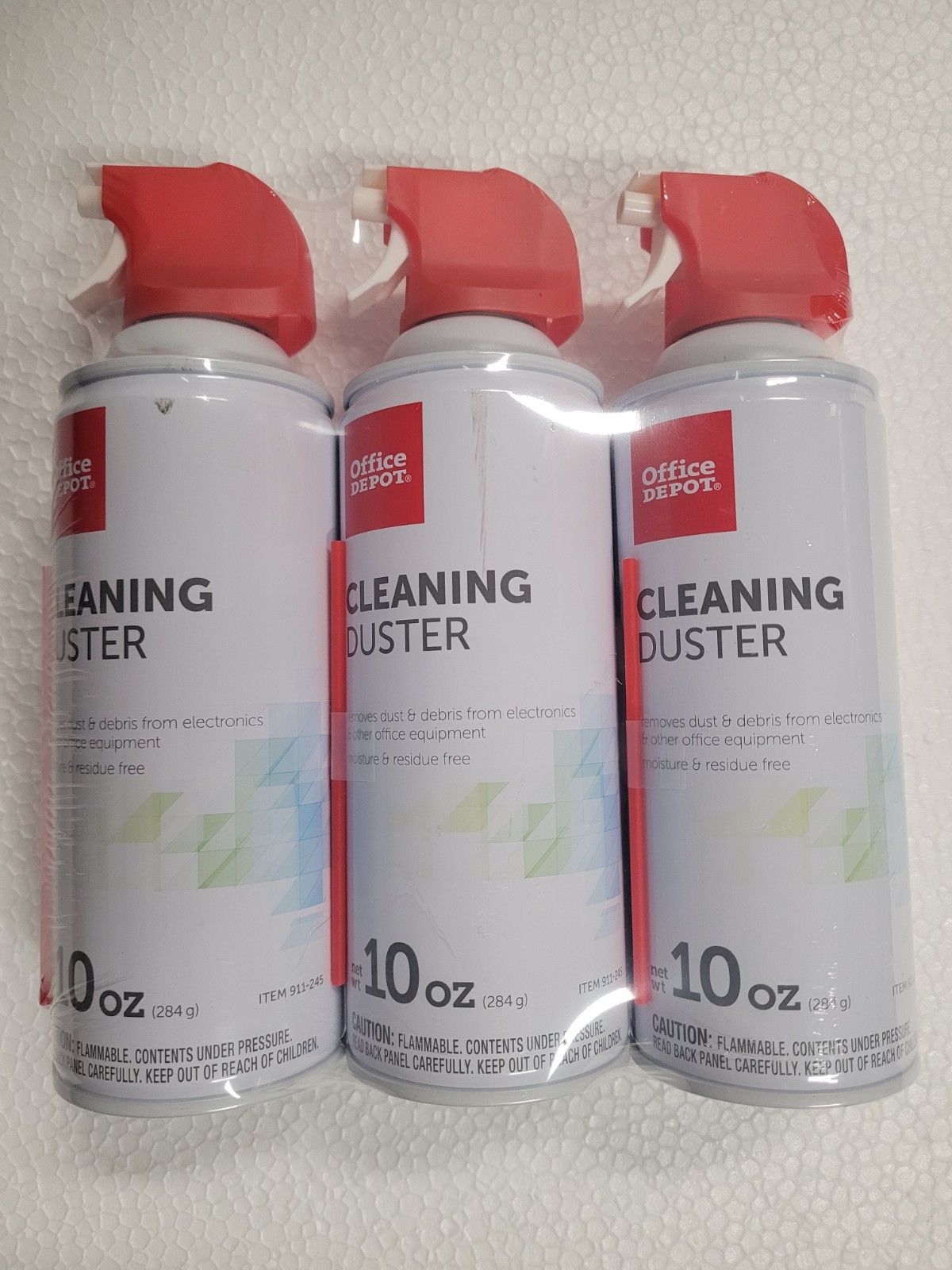 Office Depot Cleaning Duster 10 oz Pack of 3 Cans - Elect. Keyboard Air Duster