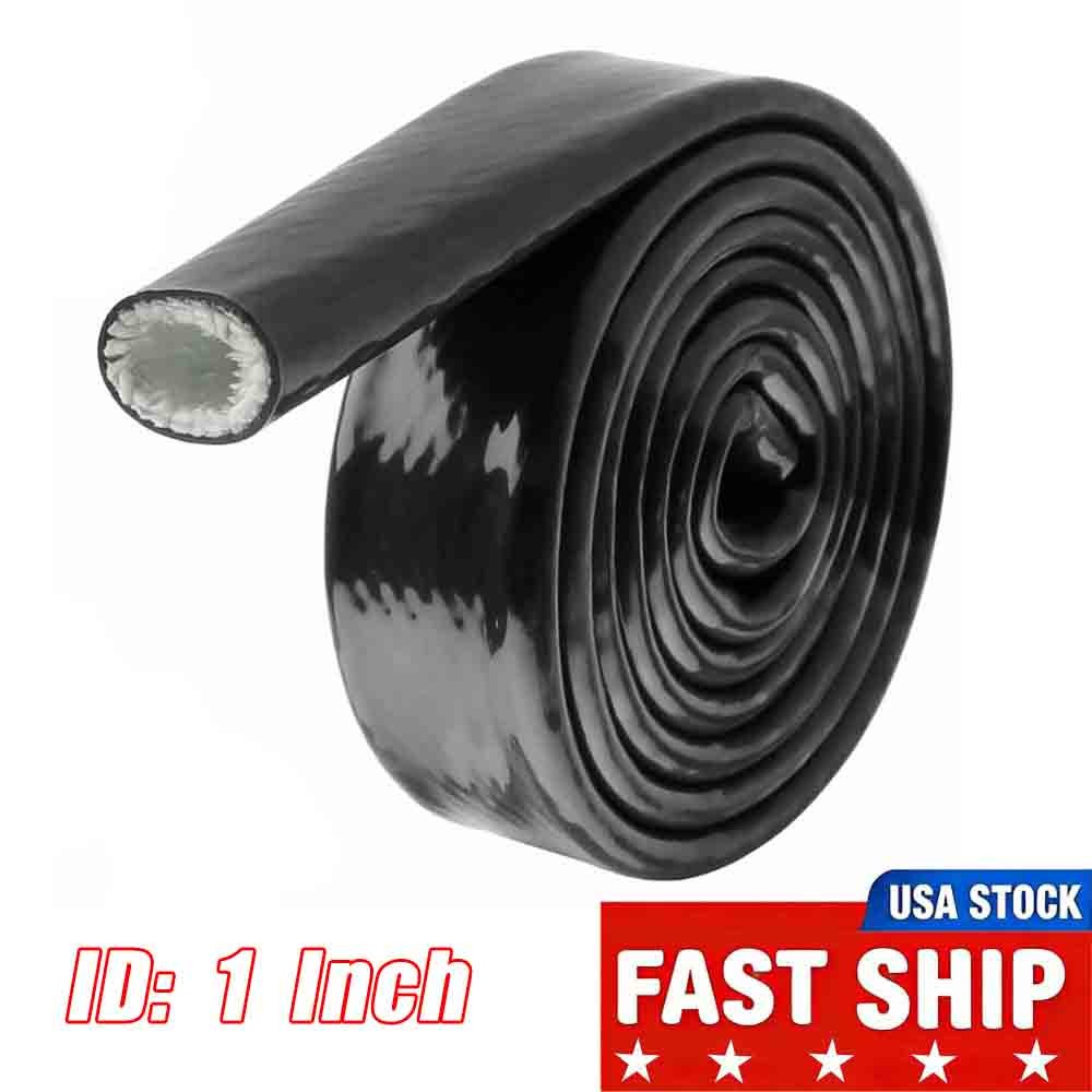 1" ID Silicone Fiberglass Heat Protection Heat Shield Thermo Armor Fire Sleeve