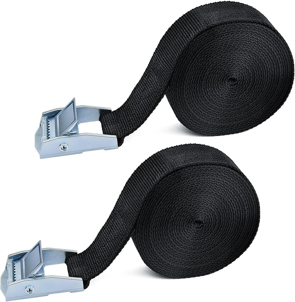 2PCS Lashing Straps With Buckles Adjustable Up To 600lbs Tie Down Straps 1"x16.4
