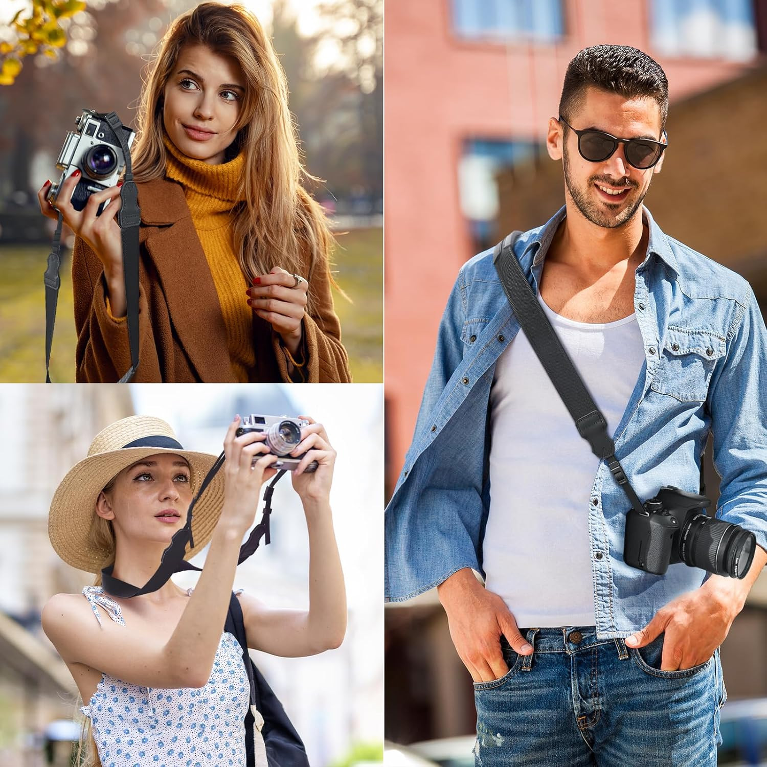 Neck Strap Silicone Camera Straps - Padded Camera Strap, 1.5" Wide Adjustable Ny
