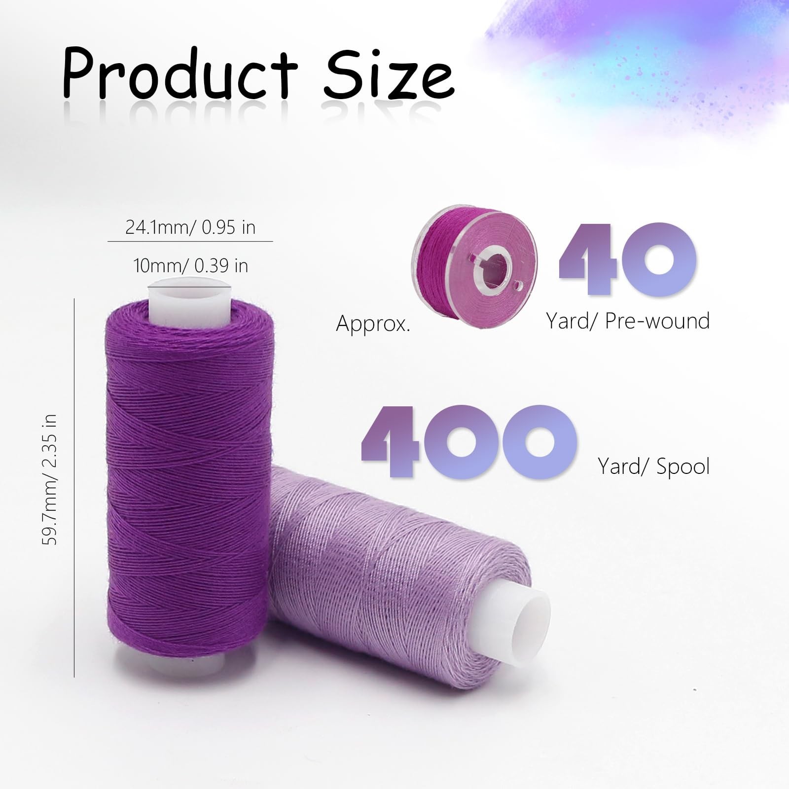 72Pcs Sewing Thread kit, 36 Assorted Colors Machine Threads with Spools, 36 S...