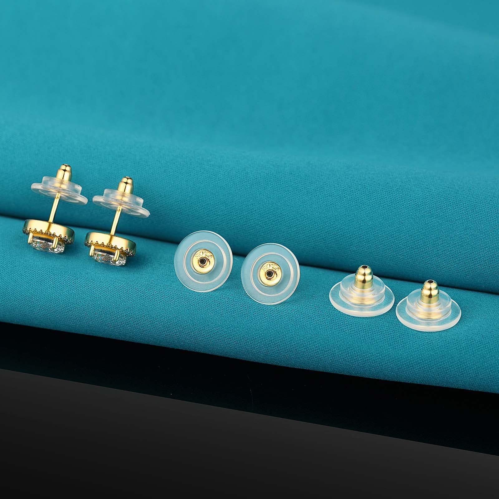 3 Pairs Earring Backs,925 Sterling Silver Earring Backs for Studs, Adjustable...