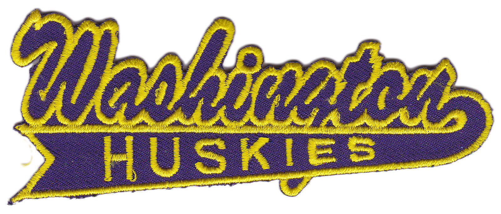 WASHINGTON HUSKIES NCAA COLLEGE VINTAGE 4.25" SCRIPT LOGO TEAM PATCH