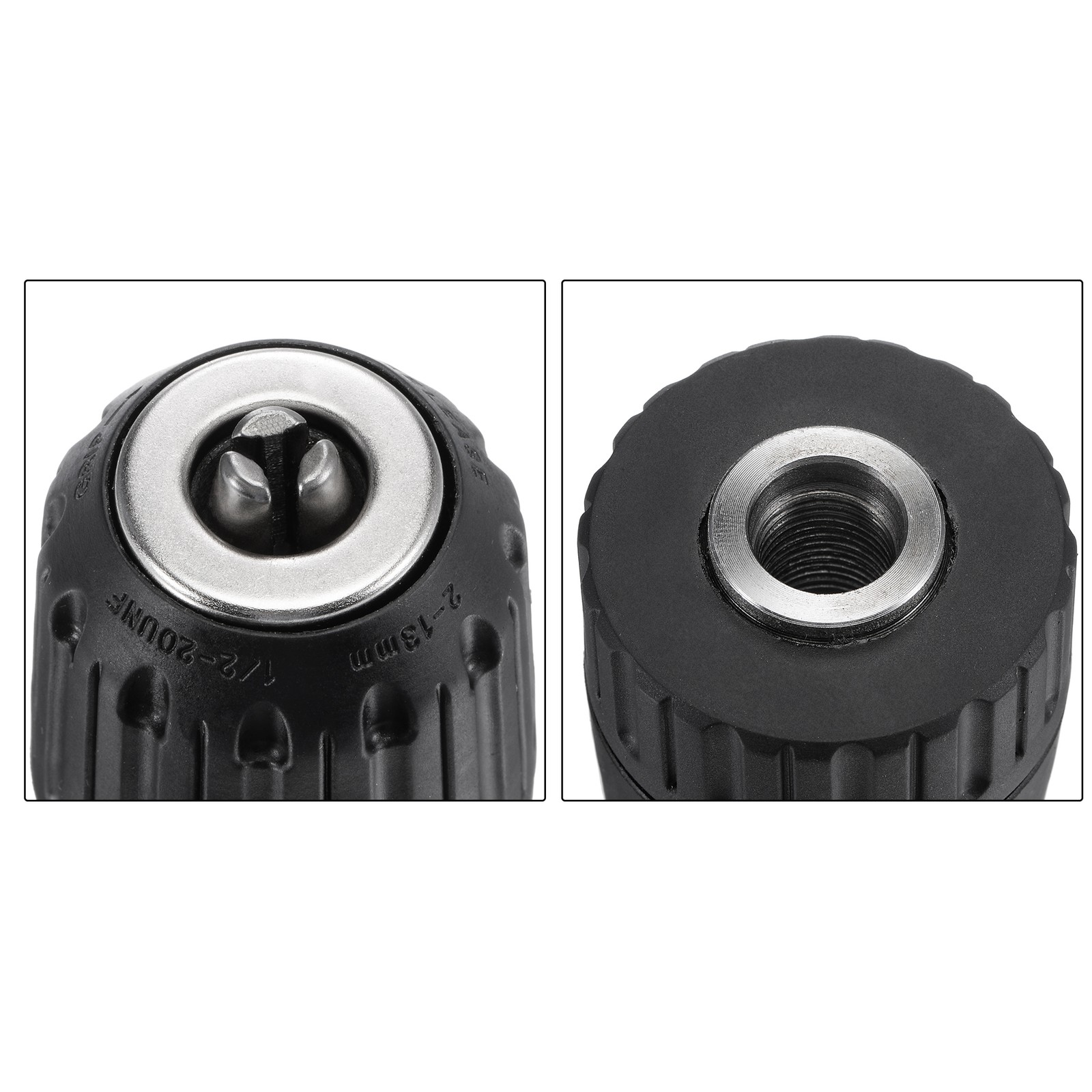 2-13mm Capacity 1/2-20UNF Keyless Drill Chuck Machine w Adapter 1/2" Socket