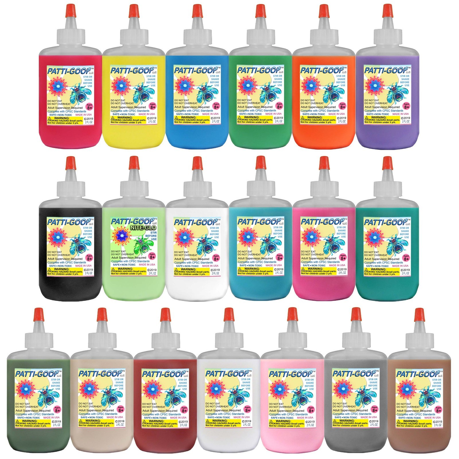 PATTI-GOOP 19-PACK MADE FOR CREEPY BUG TOYS AND RUBBERY SLITHERY CRAWLERS