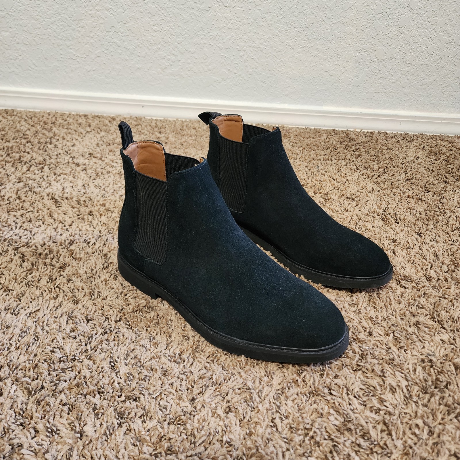 Steven Madden Men's Black Suede Chelsea Boots Size 9 Pull On Business Casual
