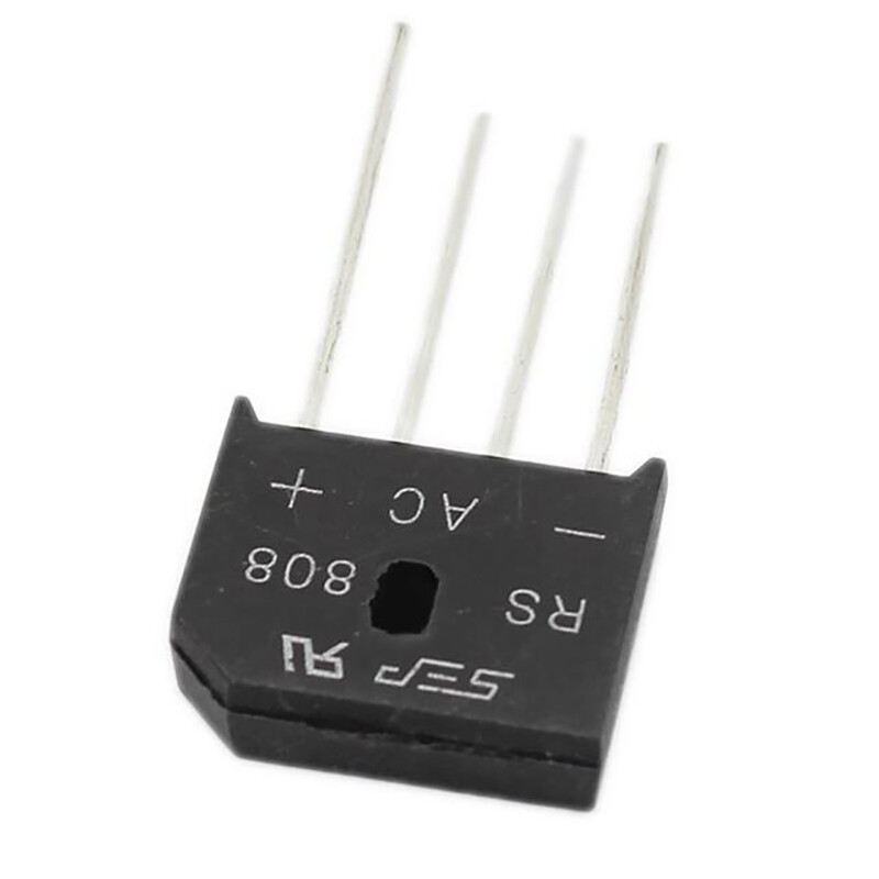 2 Pcs Black 8A 800V Diode Full Bridge Rectifier RS808 4 Pin Replaceable RS807