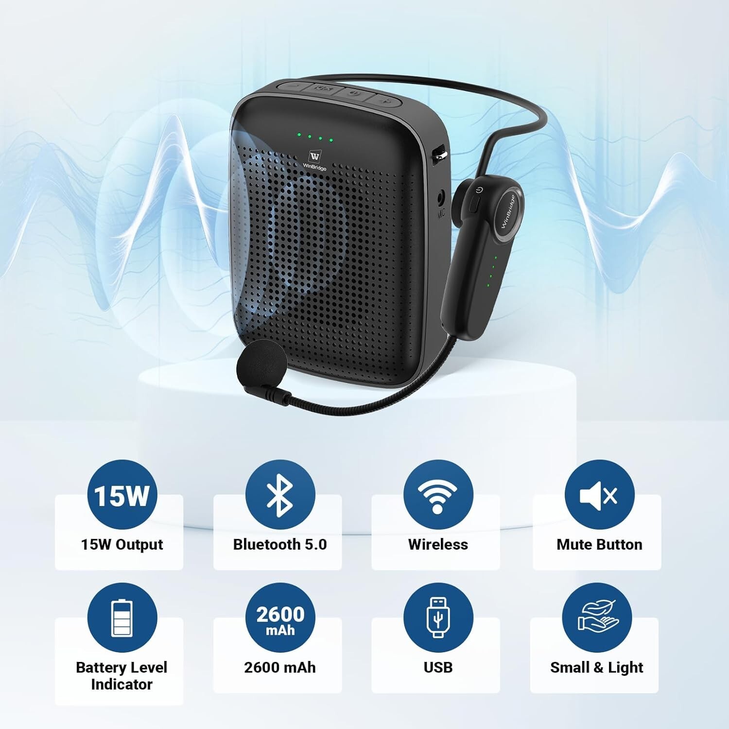 ✅Authenticity Guarantee-WinBridge Wireless Bluetooth Voice Amplifier,13.4oz-A002