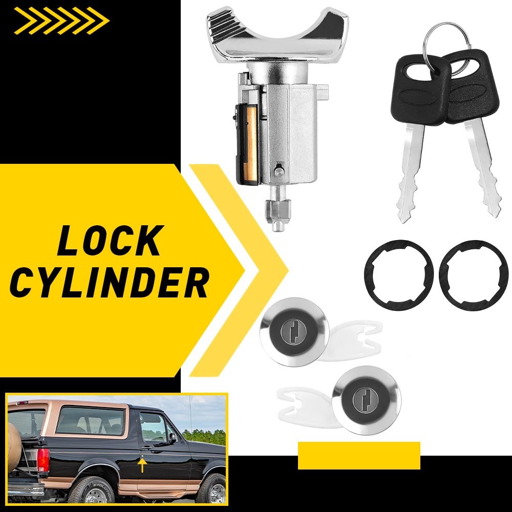 For 1992-1995 F150 Ford F250 F350 Door Lock Cylinder Switch Ignition with Keys D