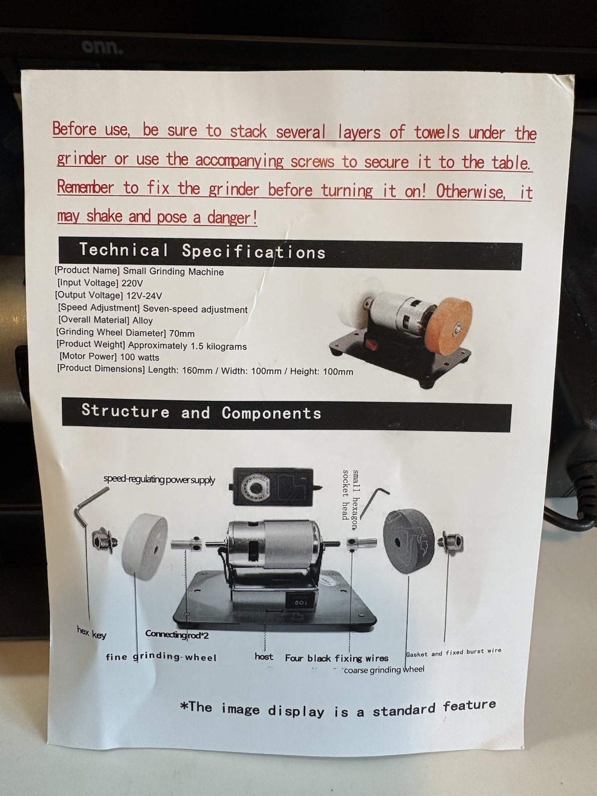 Unbranded Knife Sharpener Sander Desktop W/2.75”Double Grinding Wheels NIB