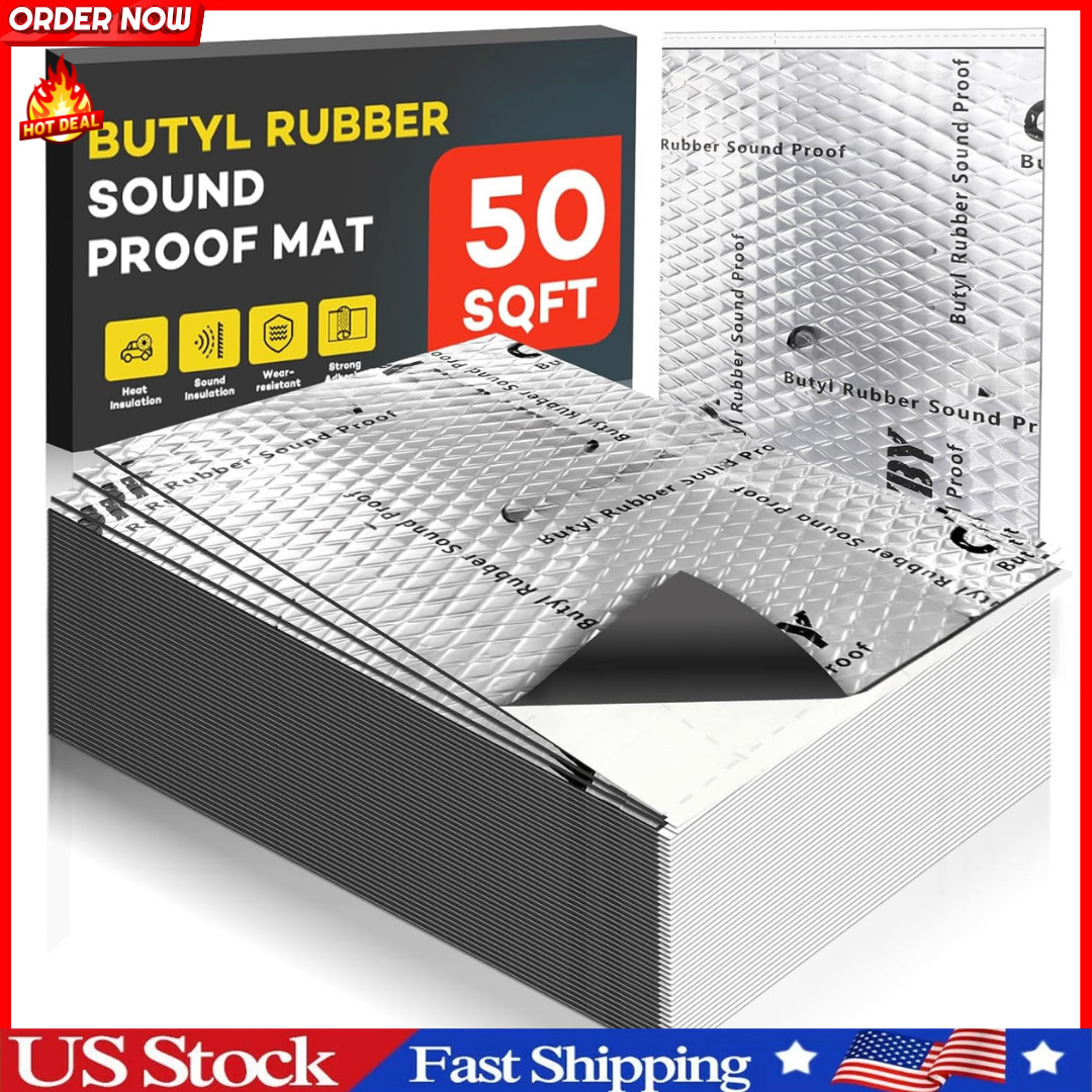 50 mil 50 sqft Car Sound Deadening Mat, Butyl Automotive Sound Deadener, Noise..
