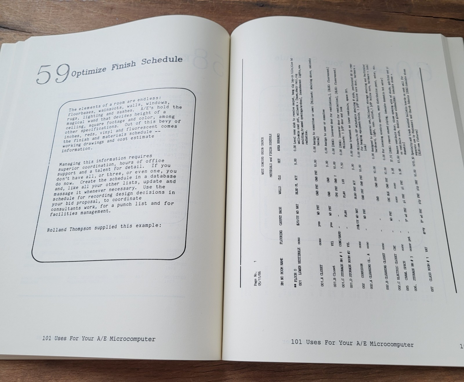 101 Uses For Your A/E Microcomputer By Dan Raker & Rolland Thompson 1986