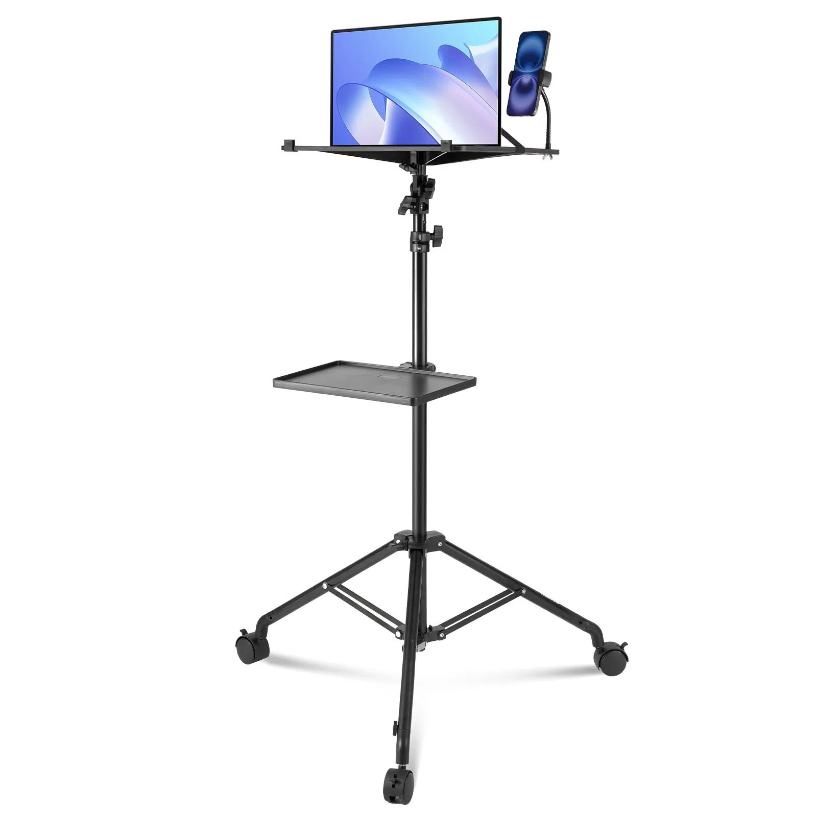 Projector Stand with Wheels, Laptop Stand Tripod Adjustable Height from 31.3 to