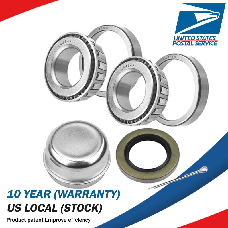 (2 Kits) Trailer Bearing Rebuild Kit: 1" inch axle L44643/L44610 w/1.25" ID Seal