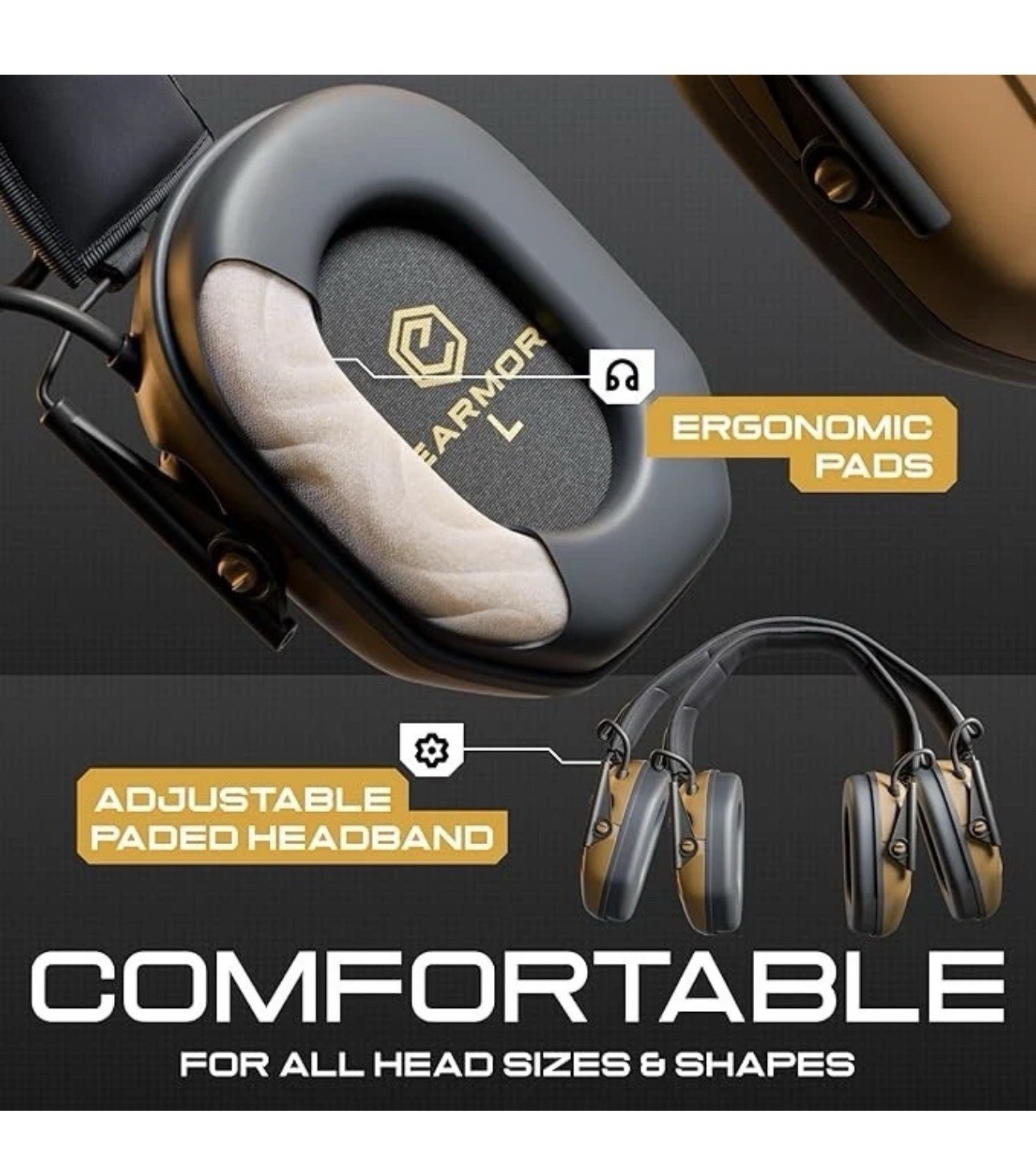 Earmor Sport Shooting Electronic Ear Muffs M300A-CB