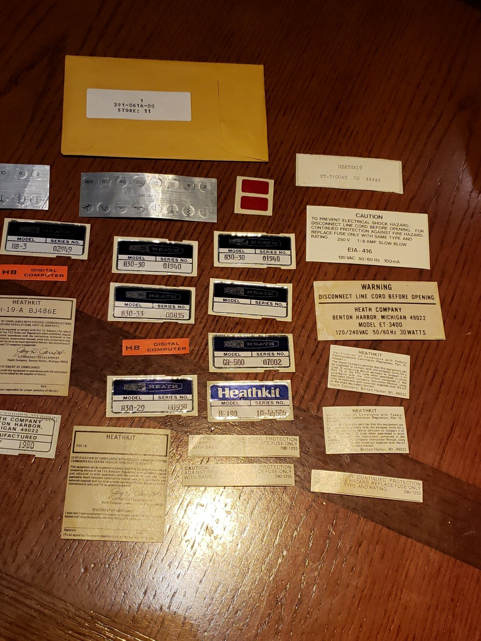 New Heathkit Misc. Label Pack #391-0616