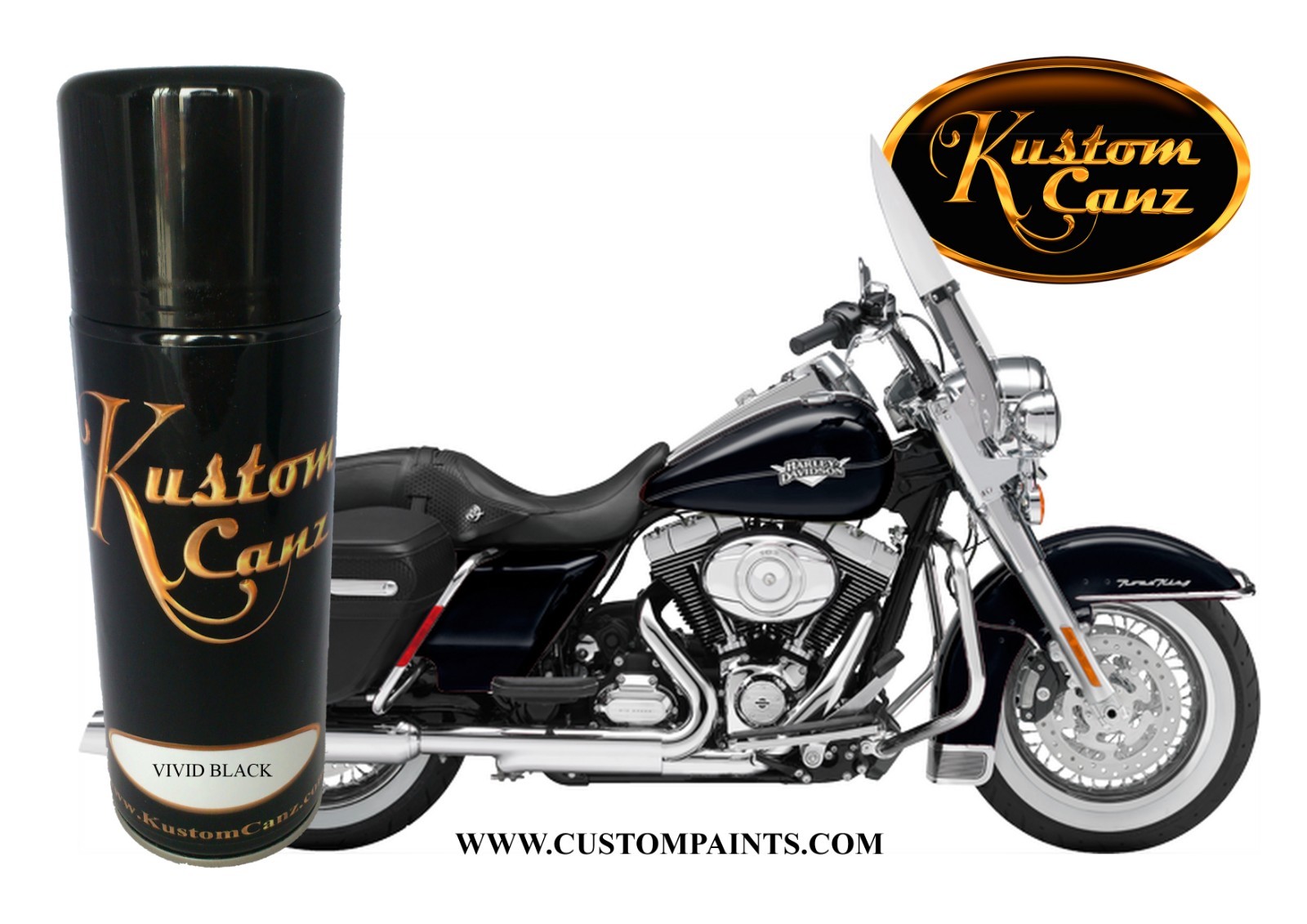 12oz Aerosol Harley Davidson Vivid Black - Urethane Based, Motorcycle Paint