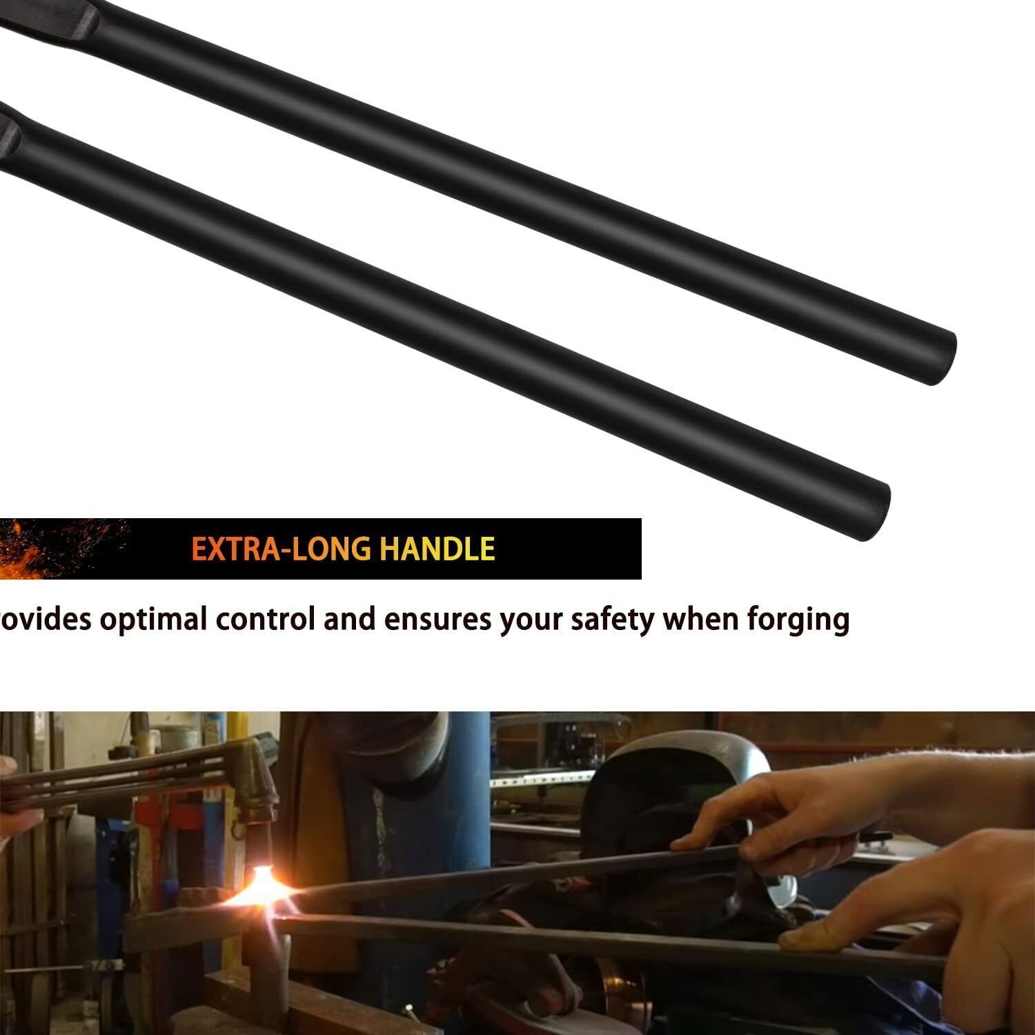 Beginner Blacksmith Wolf Jaw Tongs Bladesmith Knife Making Forge Tongs 15 in