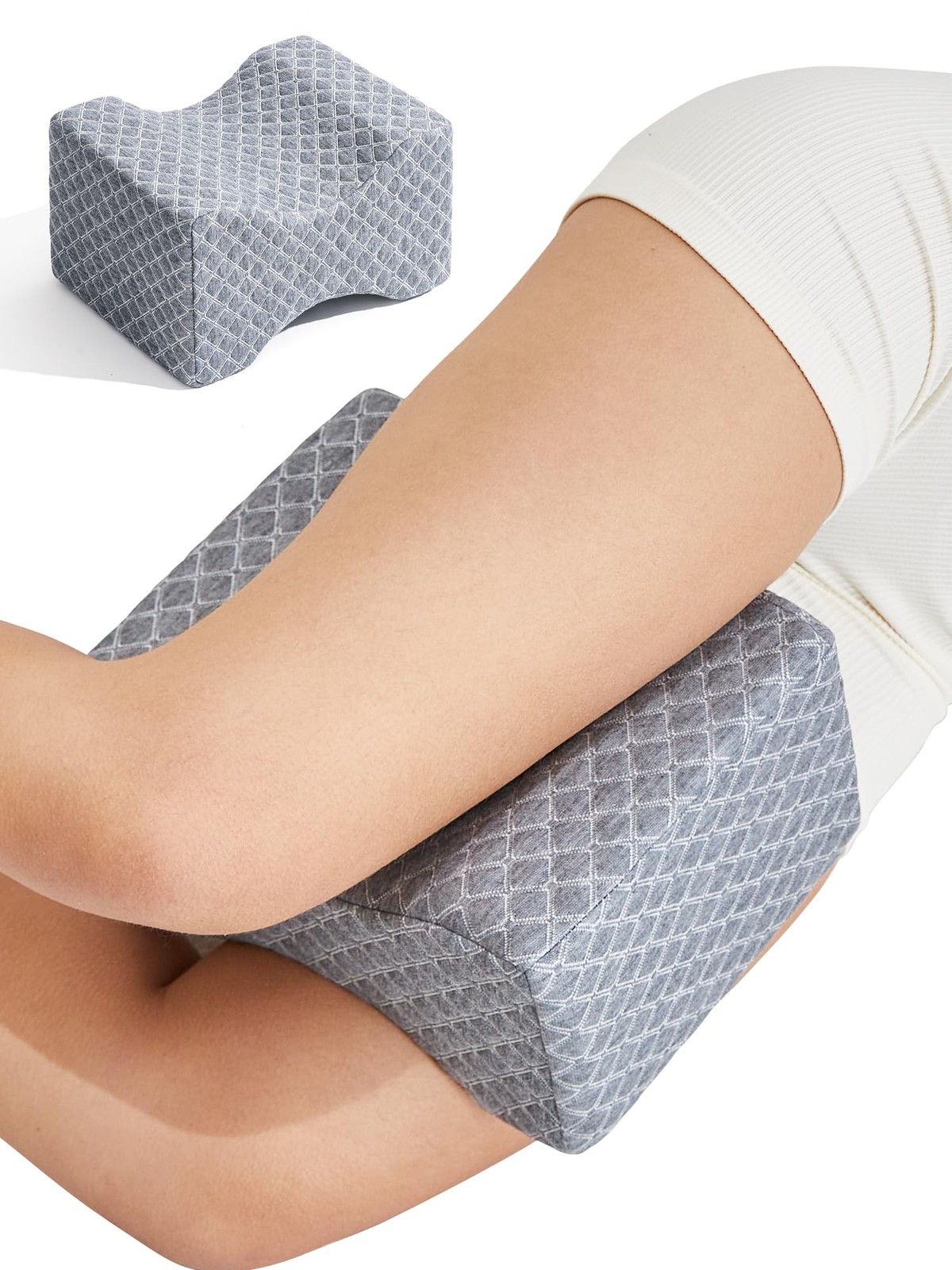 Knee Pillow For Side Sleepers Sciatica Back Hip Joint Pain Relief Gray Support