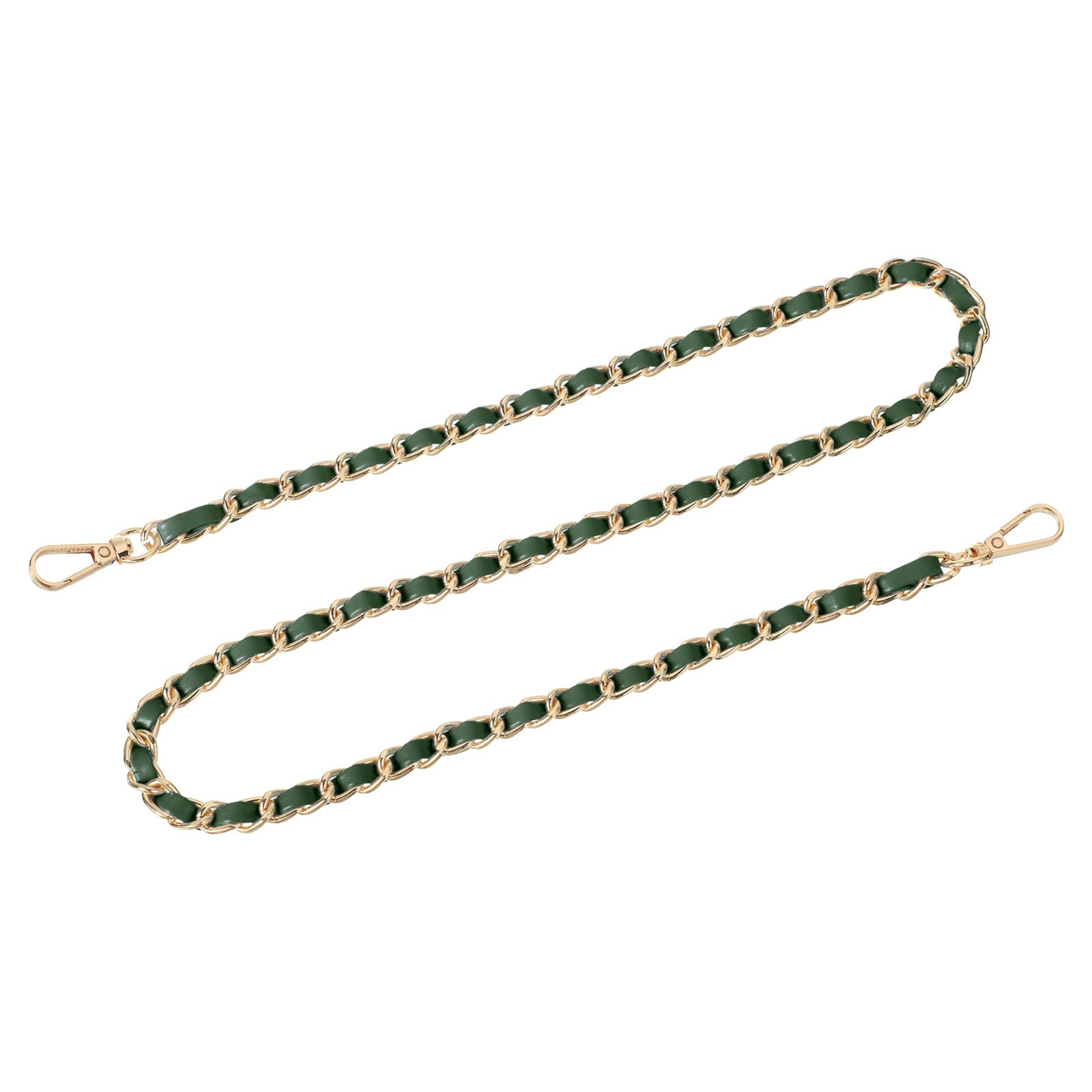 Purse Strap, 32" Leather for Shoulder Strap (Green, Gold)