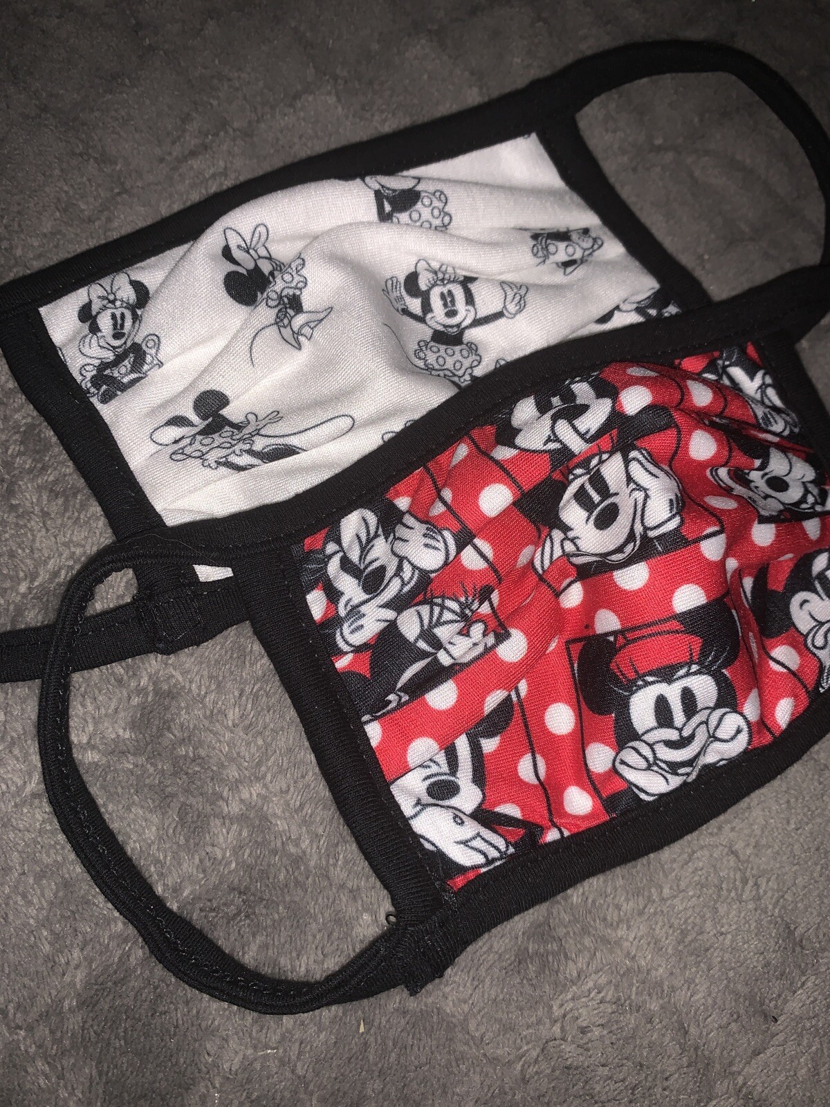 Disney Kids Size Medium Minnie Mouse Face Masks 2 Pack