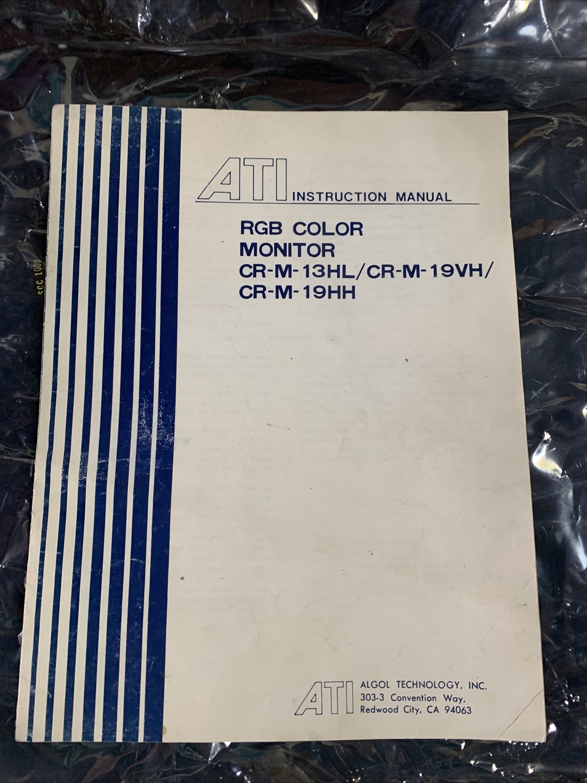 Original ATI color monitor,,￼arcade video game manual cr-m-13hl 19vh 19hh