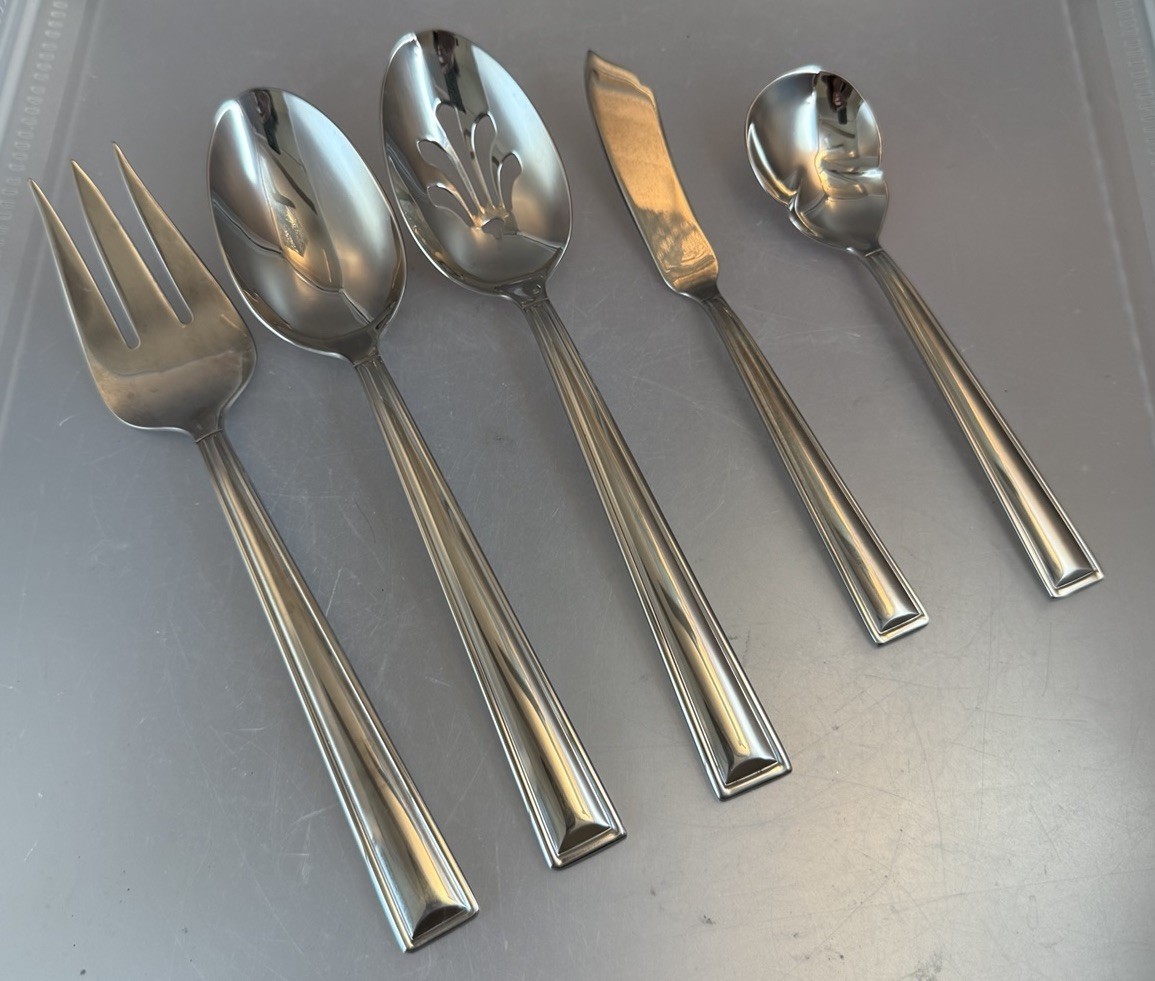Gorham MARABELLA Stainless Glossy Flatware 5 Pc Hostess Serving Set
