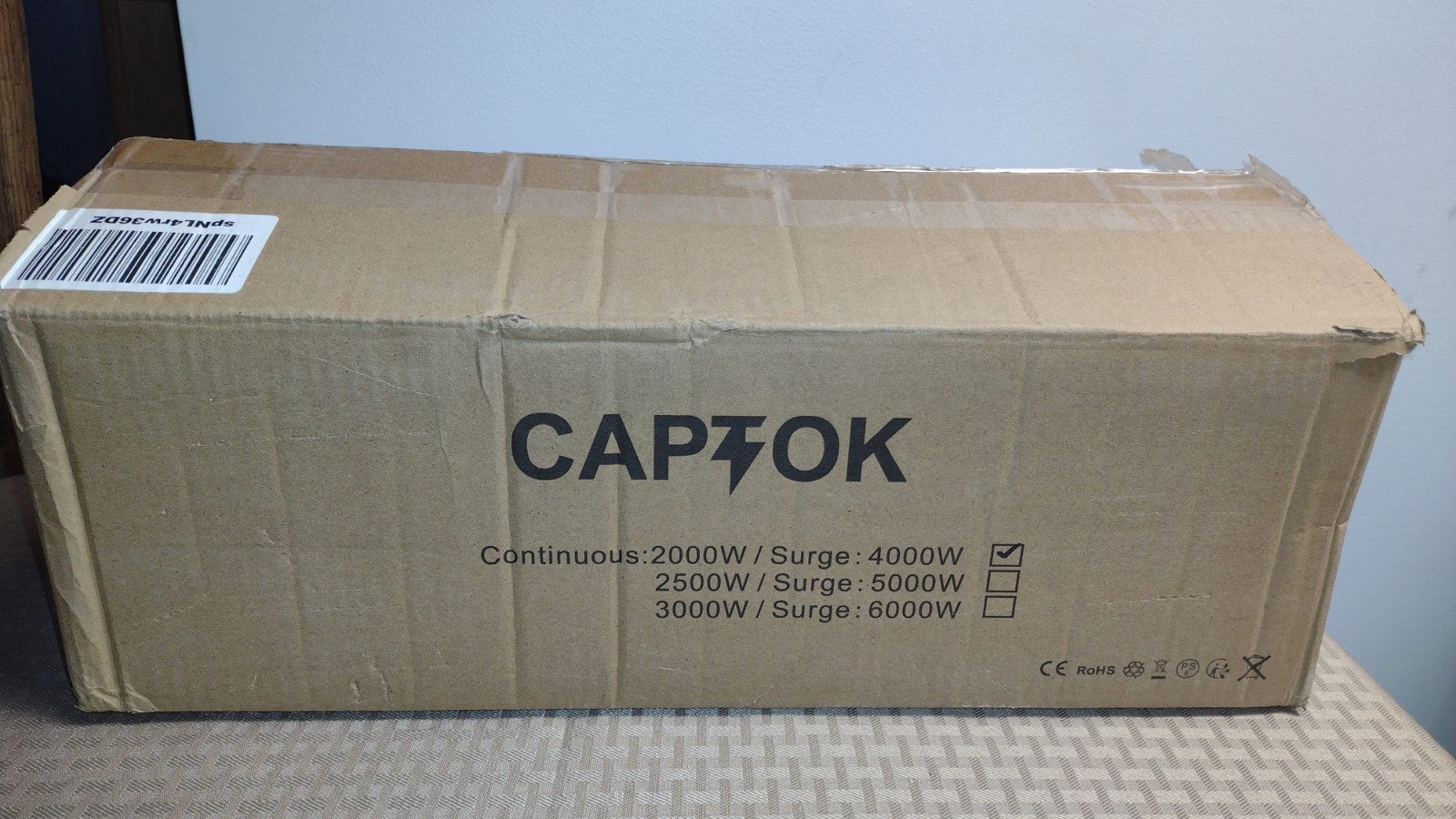 Captok 2000W Pure Sine Wave Inverter DC 12V AC 120V, LCD, Remote, 4 AC Outlets