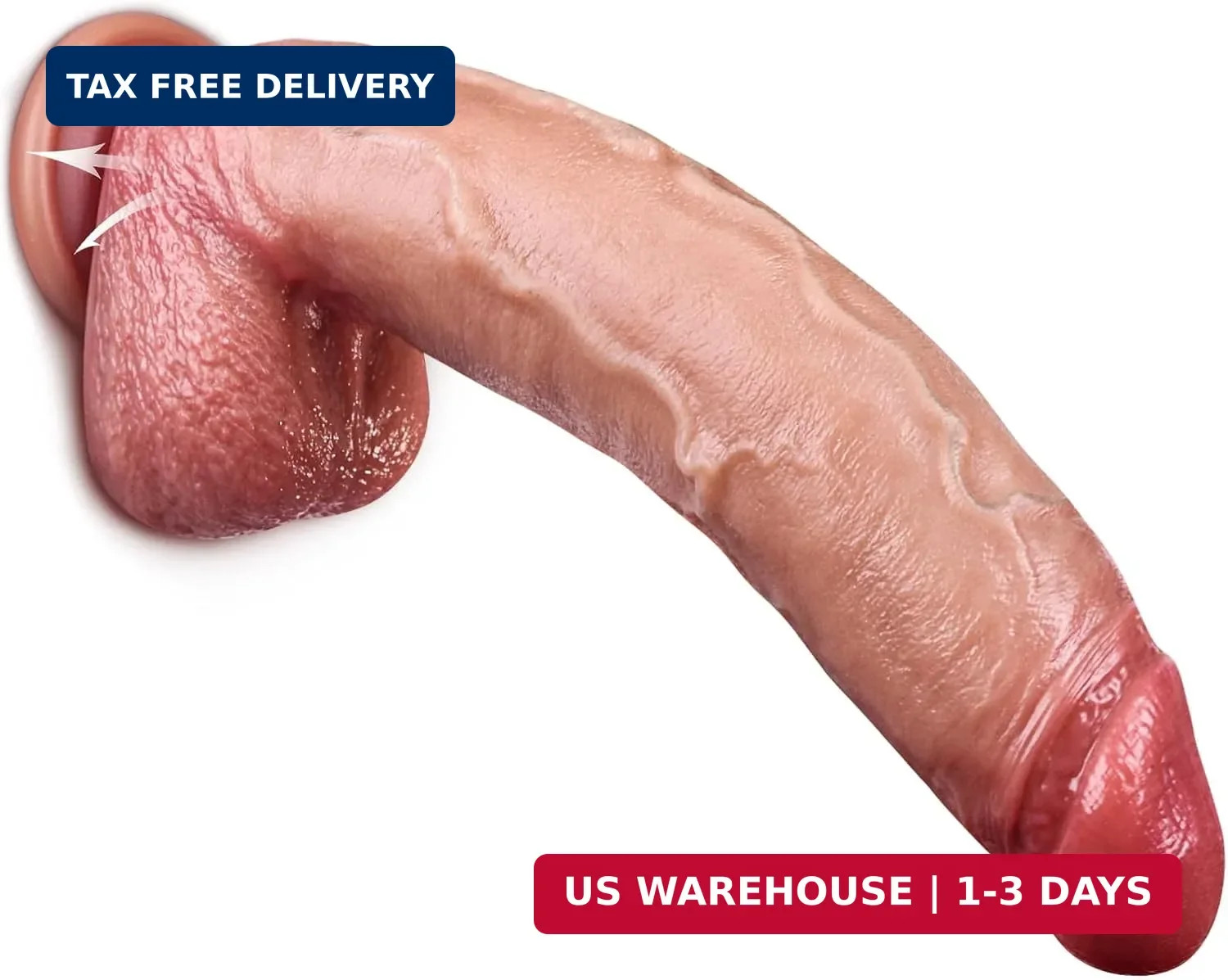9.1 Inch Realistic Dildo with Suction Cup, Lifelike Silicone Dildo for G-Spot, S