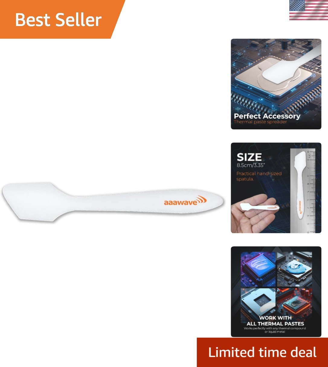 Precision Thermal Paste Spreader Spatula for CPUs, GPUs & Heatsinks 1-Pack