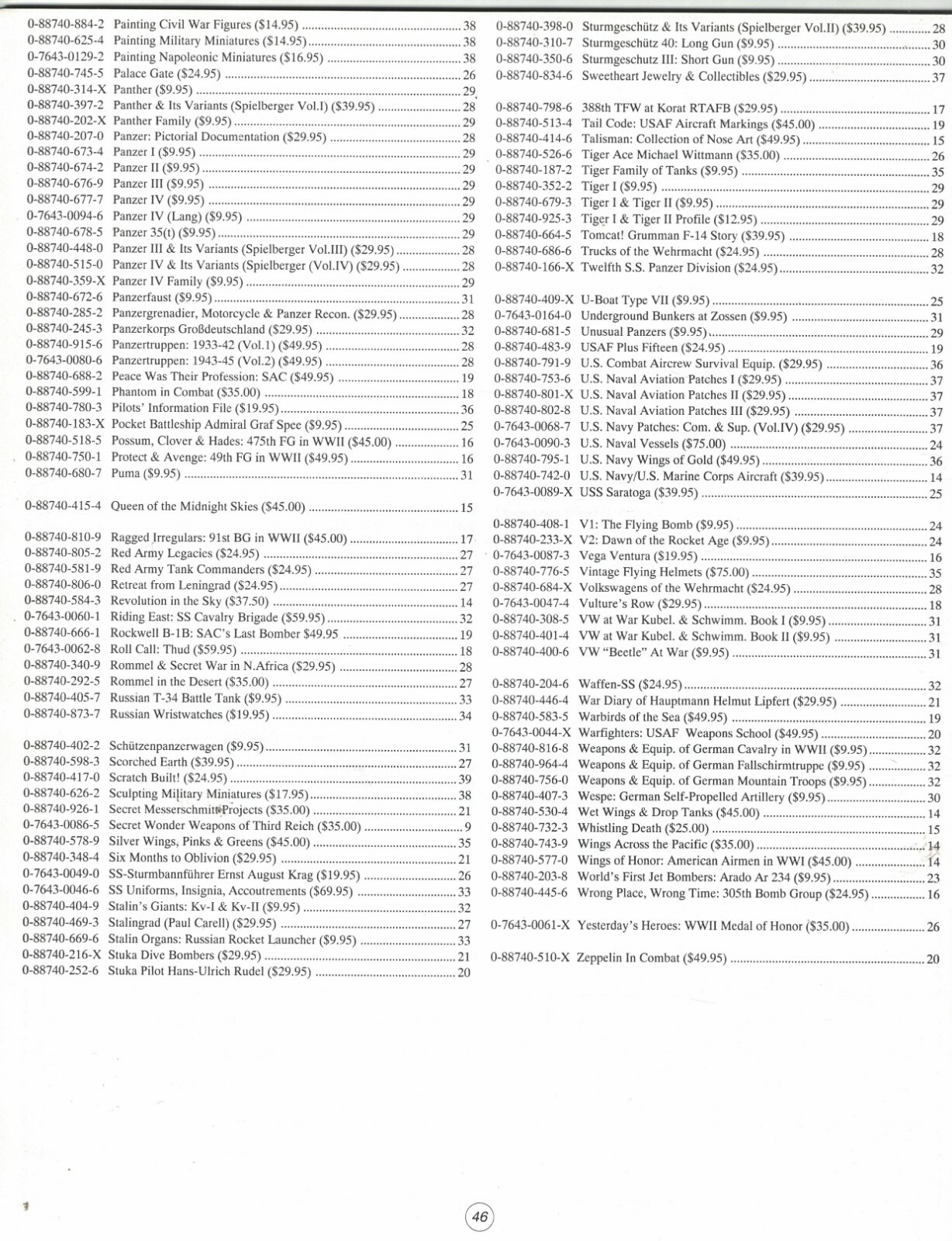 Schiffer Military History Catalog Spring 1997 Book Catalog