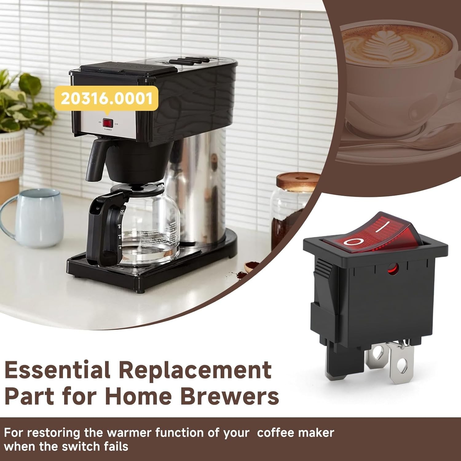 2pack for Replacement Warmer Switch Compatible with Bunn Coffee Makers GR, GR...