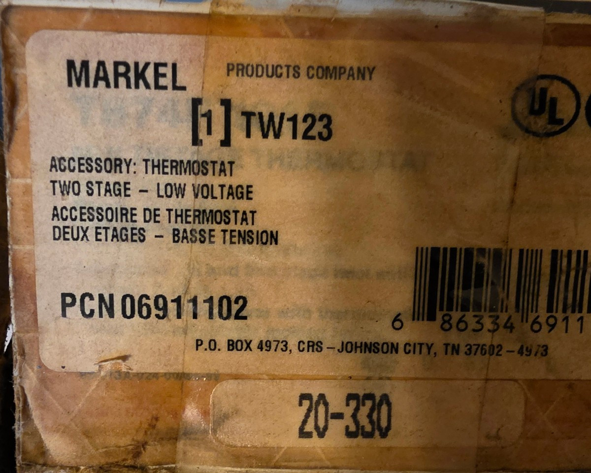 MARKEL TW123 TWO STAGE THERMOSTAT