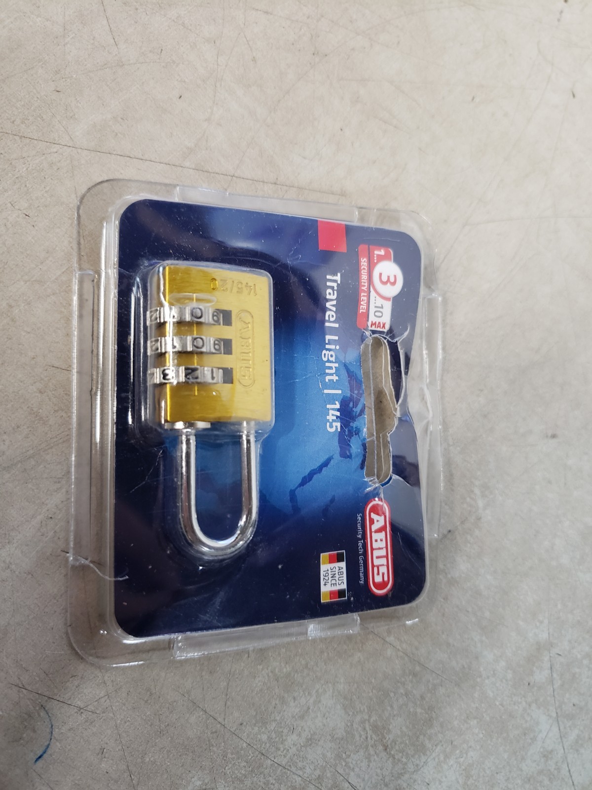 ABUS Mechanical 145/20 20mm Aluminium Combination Lock Yellow 46572 ABU14520