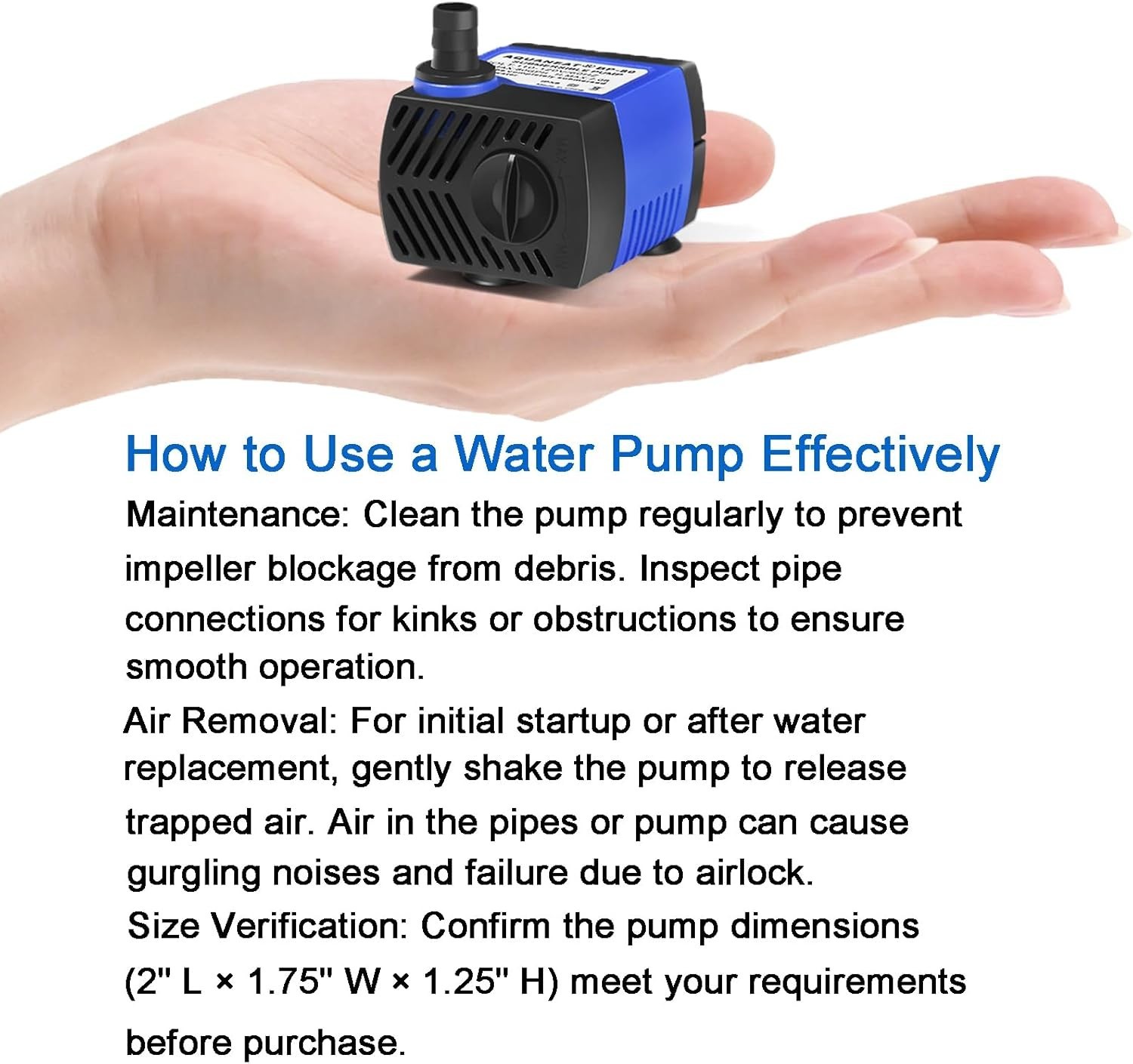 Versatile Mini Fountain Pump with Adjustable Flow Rate - Perfect for Aquariums