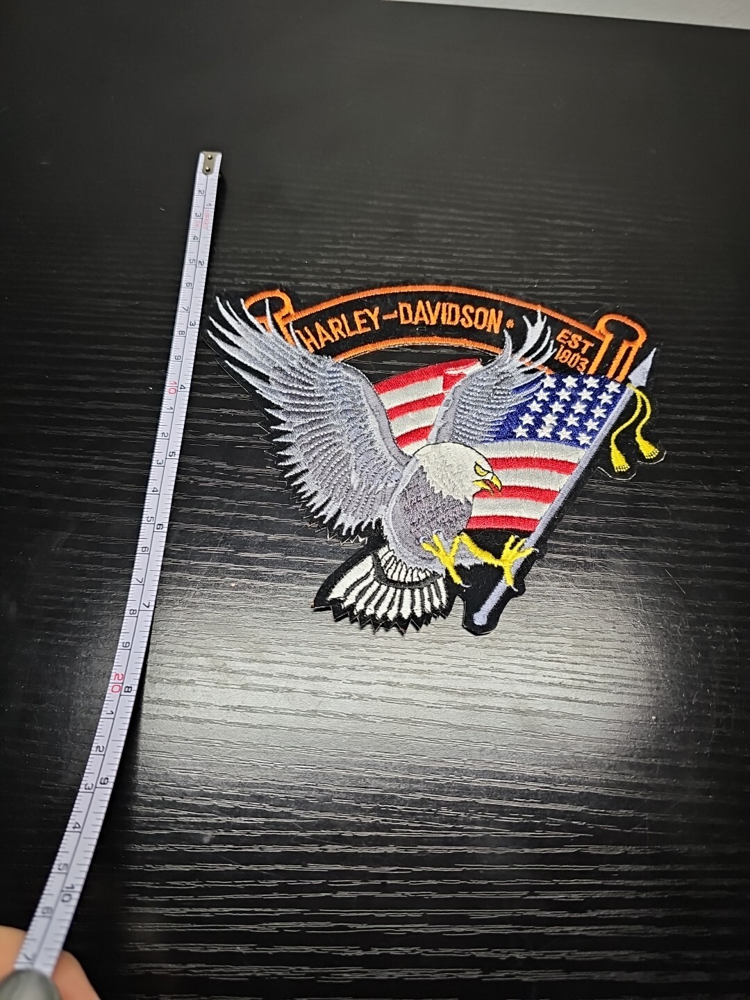 Vintage Harley Davidson Large Eagle Wing Patch Biker Embroidered 7" Vest Jacket